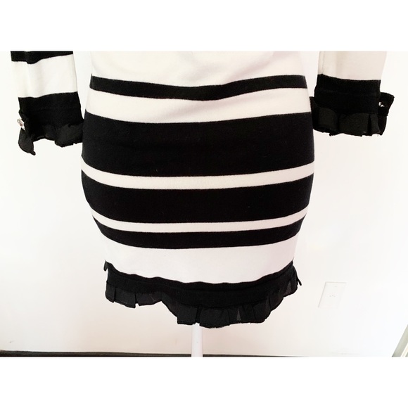 Twelve by Twelve Black off White Striped Cardigan Size XS - Picture 7 of 10
